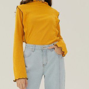 [Brand New] Jacquard Top - Yellow